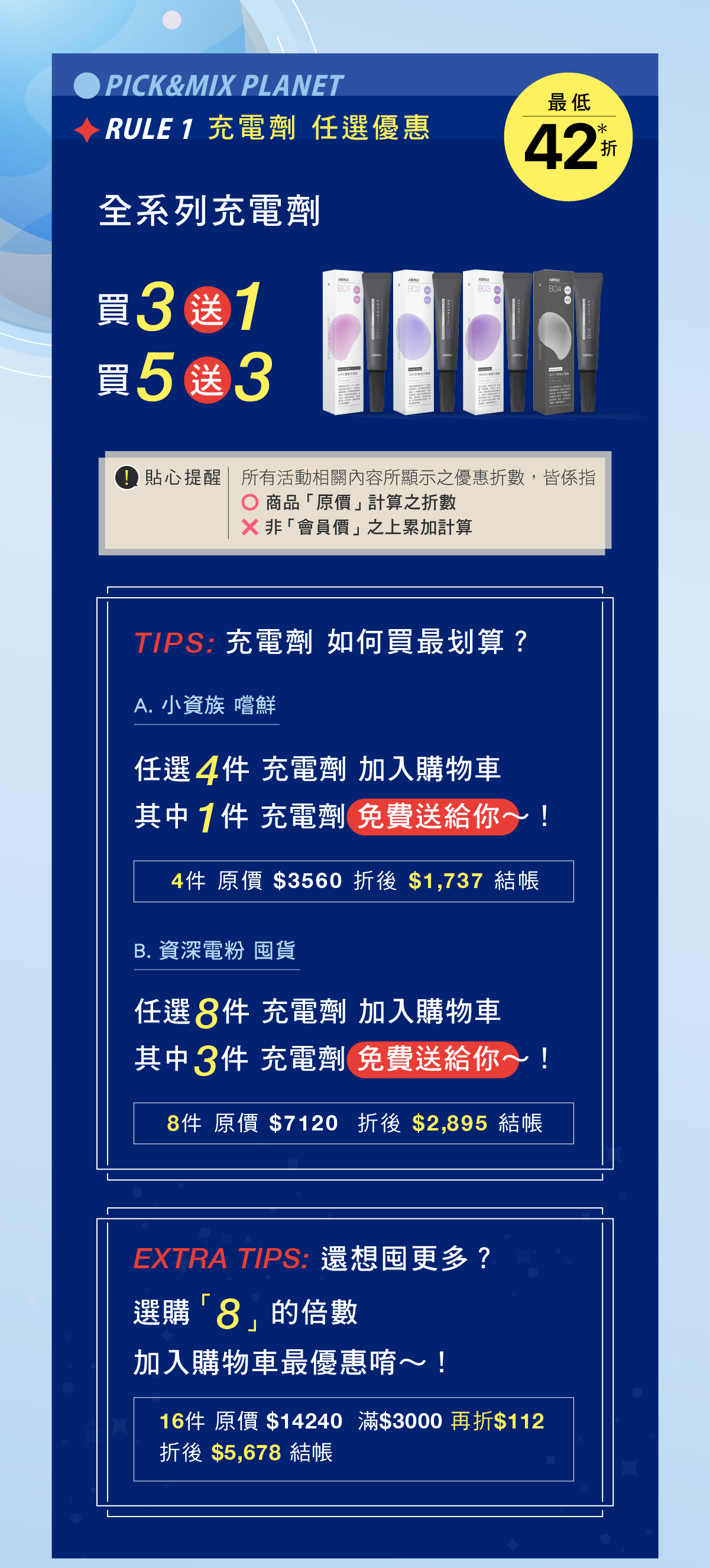全系列充電劑 優惠資訊